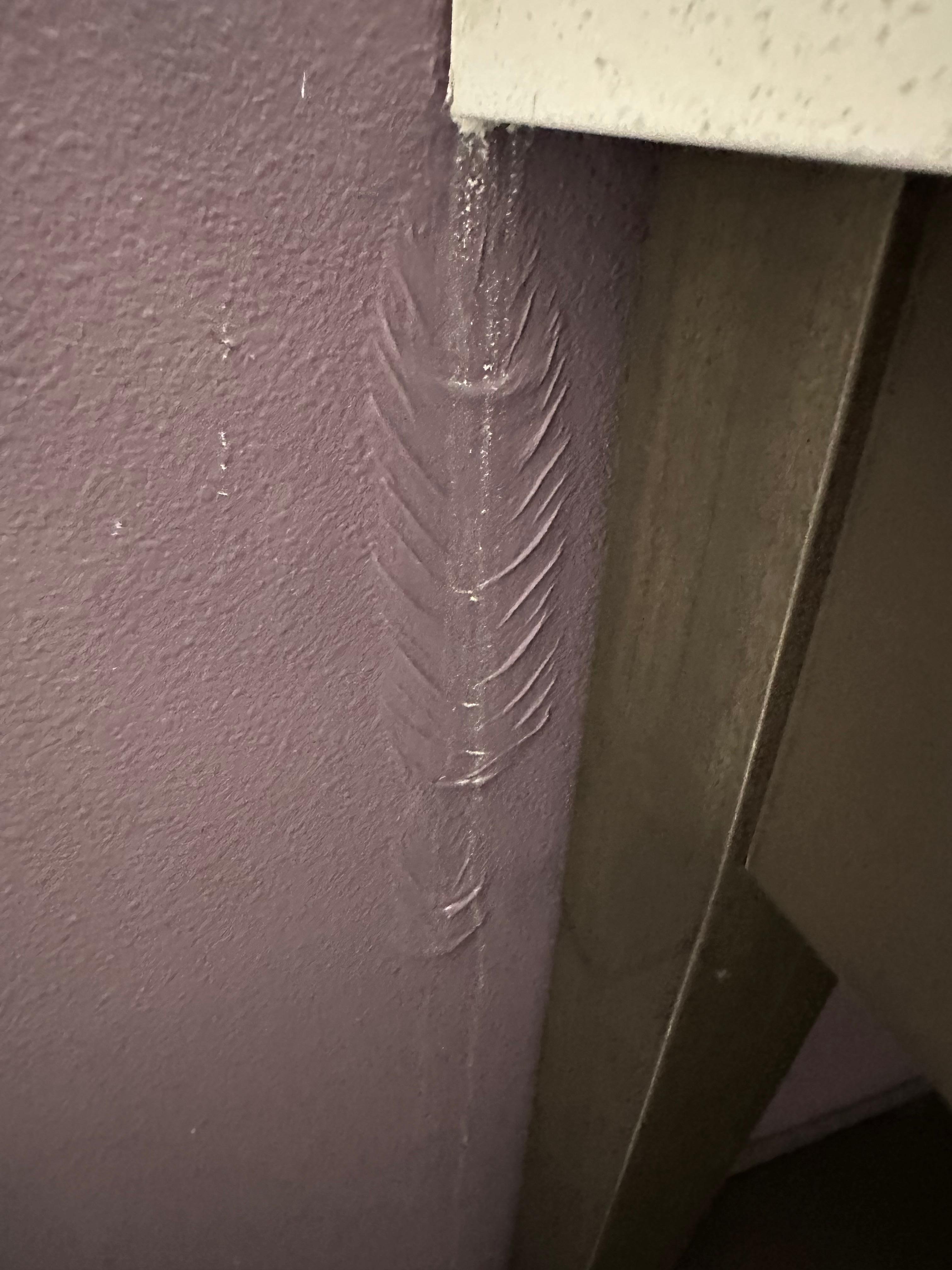 Leaking sink faucet lead to peeling paint and puddles on the floor.