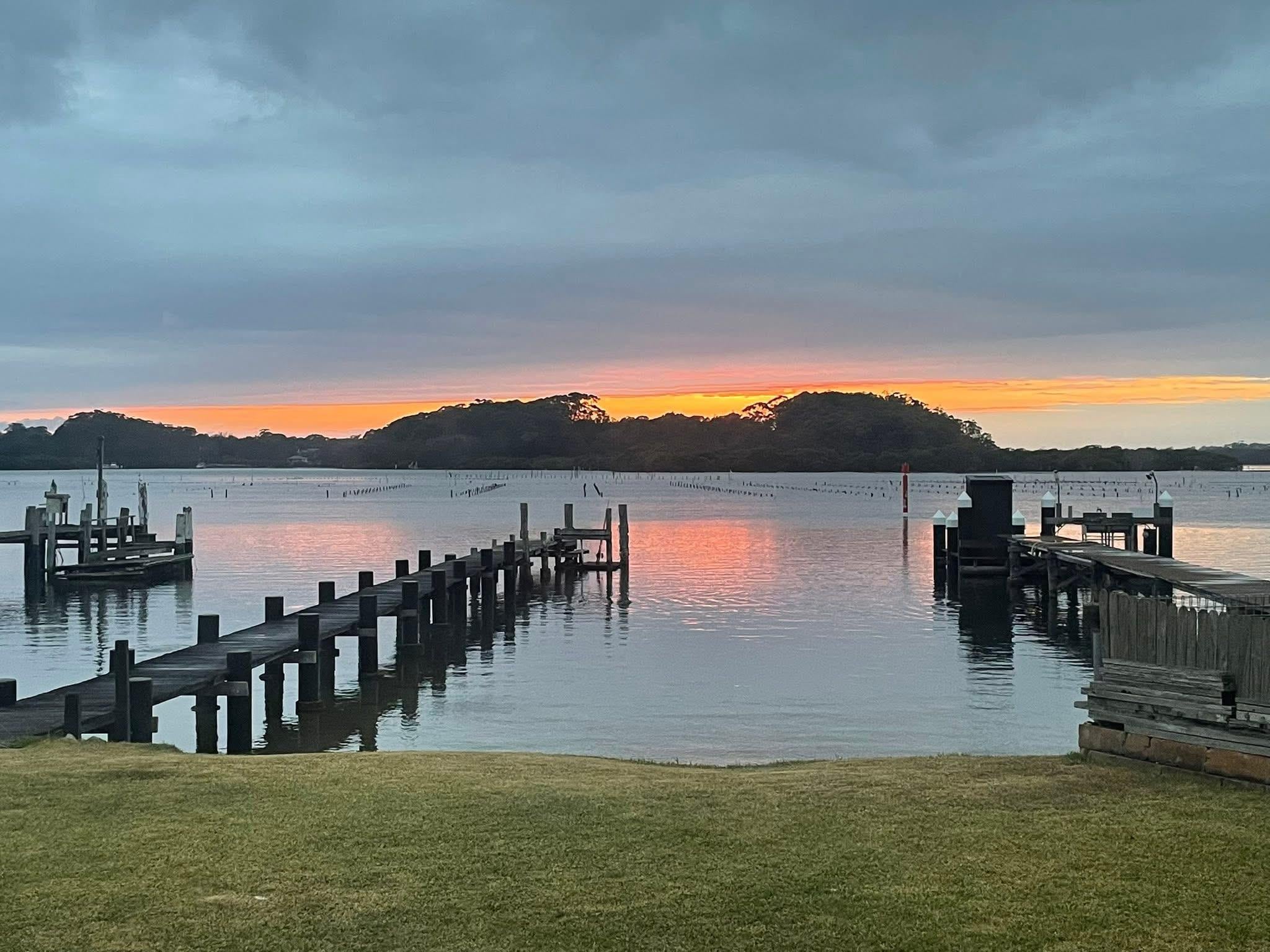 The gorgeous sunrise view from the lounge. 