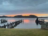 The gorgeous sunrise view from the lounge.