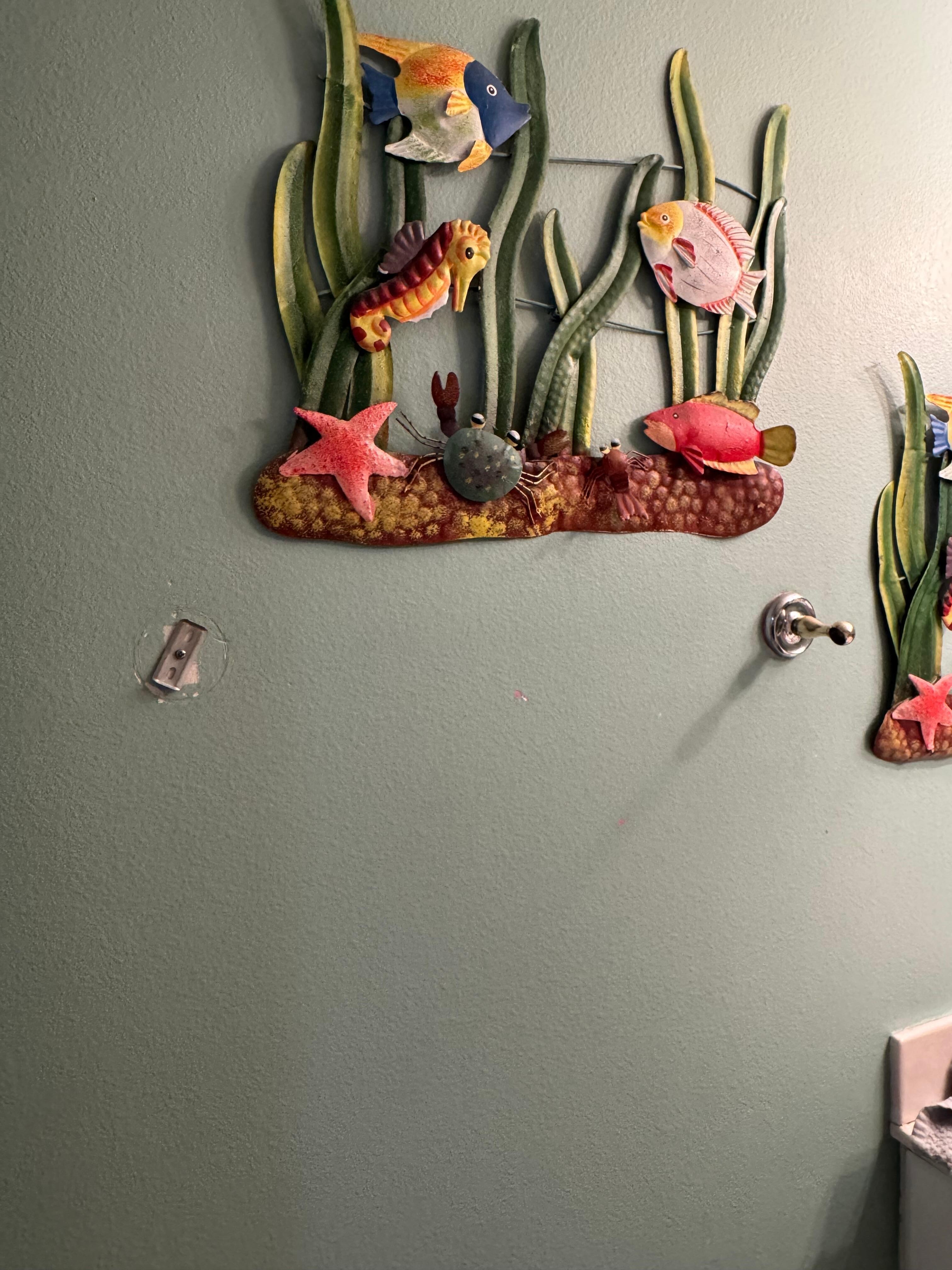 Ripped off towel bar in second bathroom 