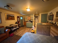 Kitchen was supplied with appliances and tools we needed for simple meal prep.