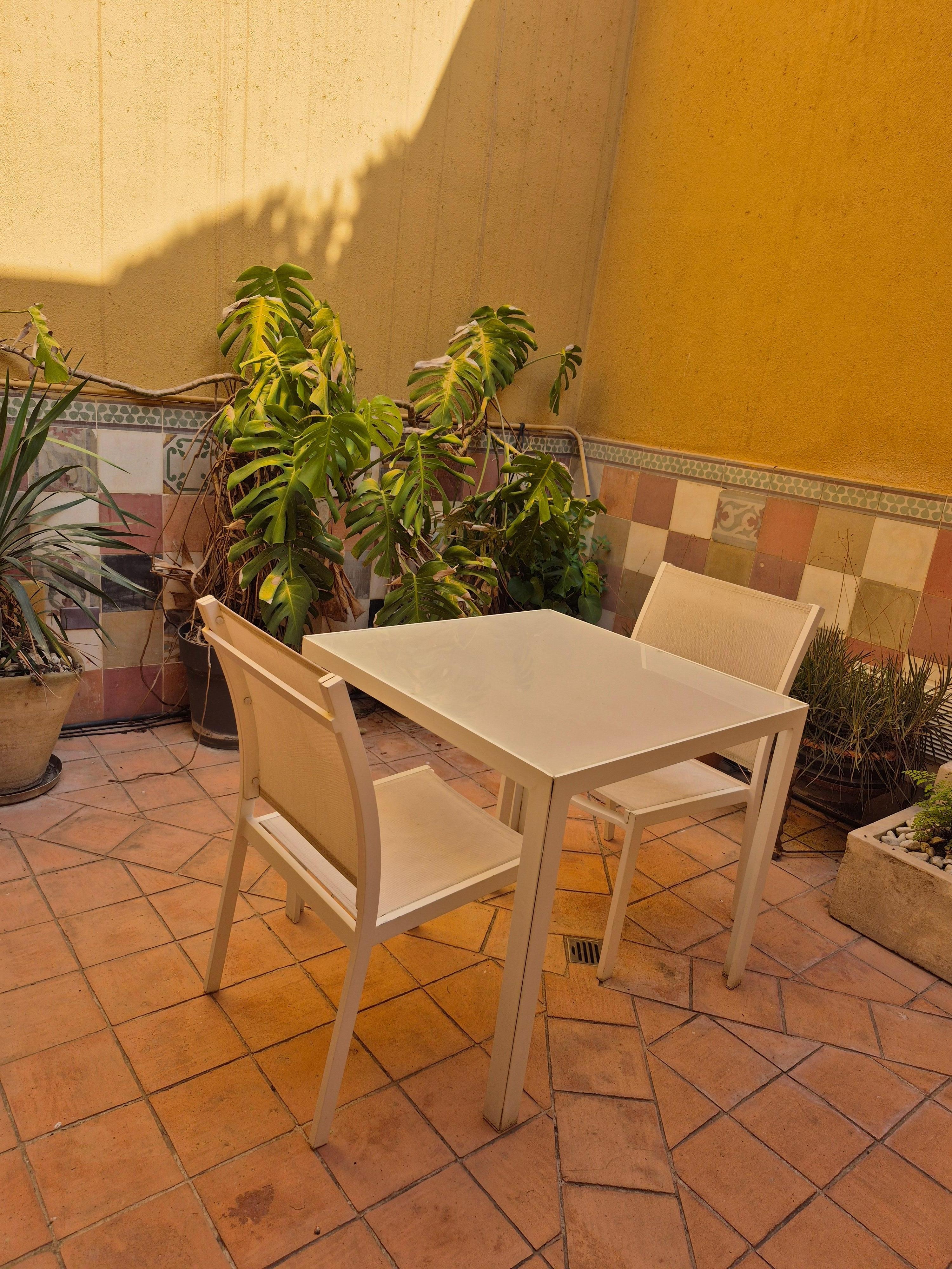 Die Terrasse unseres Zimmers