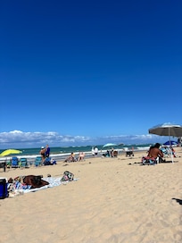 Beach outside apartment