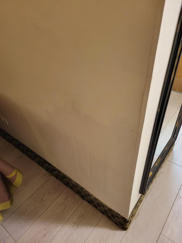 Wall was clearly dirty and disgusting