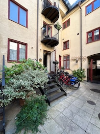 Room 104 and outdoor space.