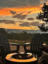 Perfectly peaceful by the fire pit.