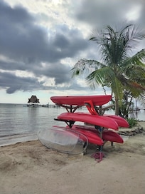 Kayaks are available and included for guests.