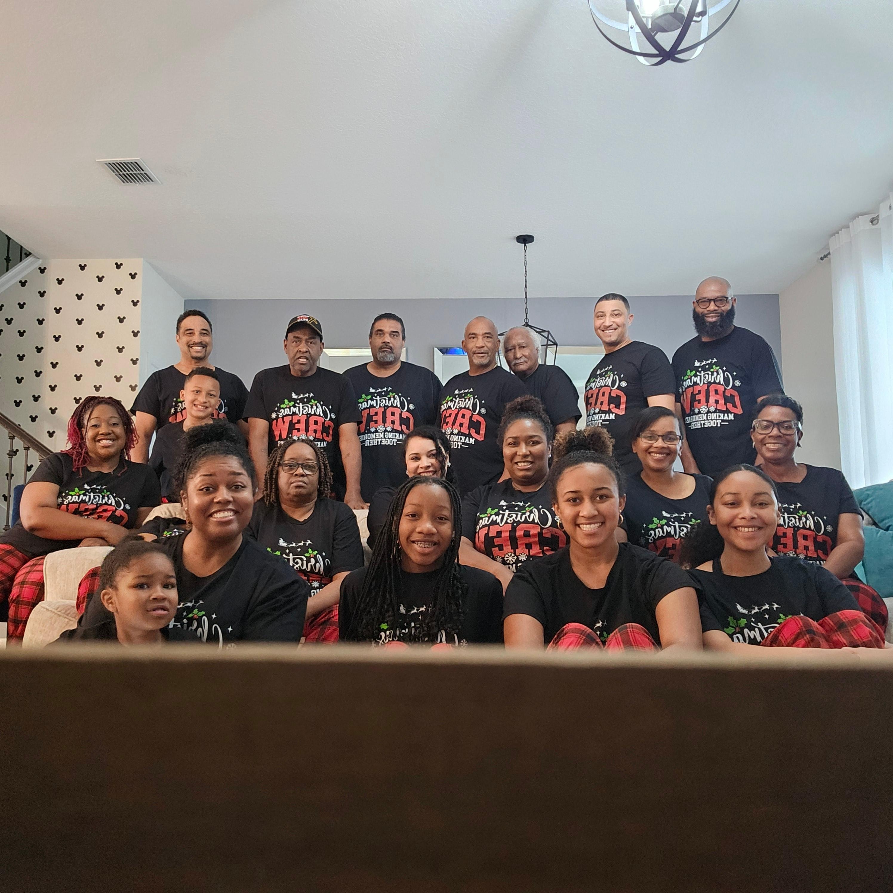 Part of my family that came to Disney.  2 in the picture stayed at another house, but we all were able to enjoy Thanksgiving dinner together on this day in the picture.