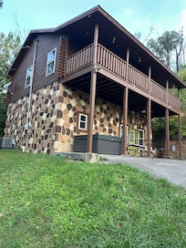 Looking up at house