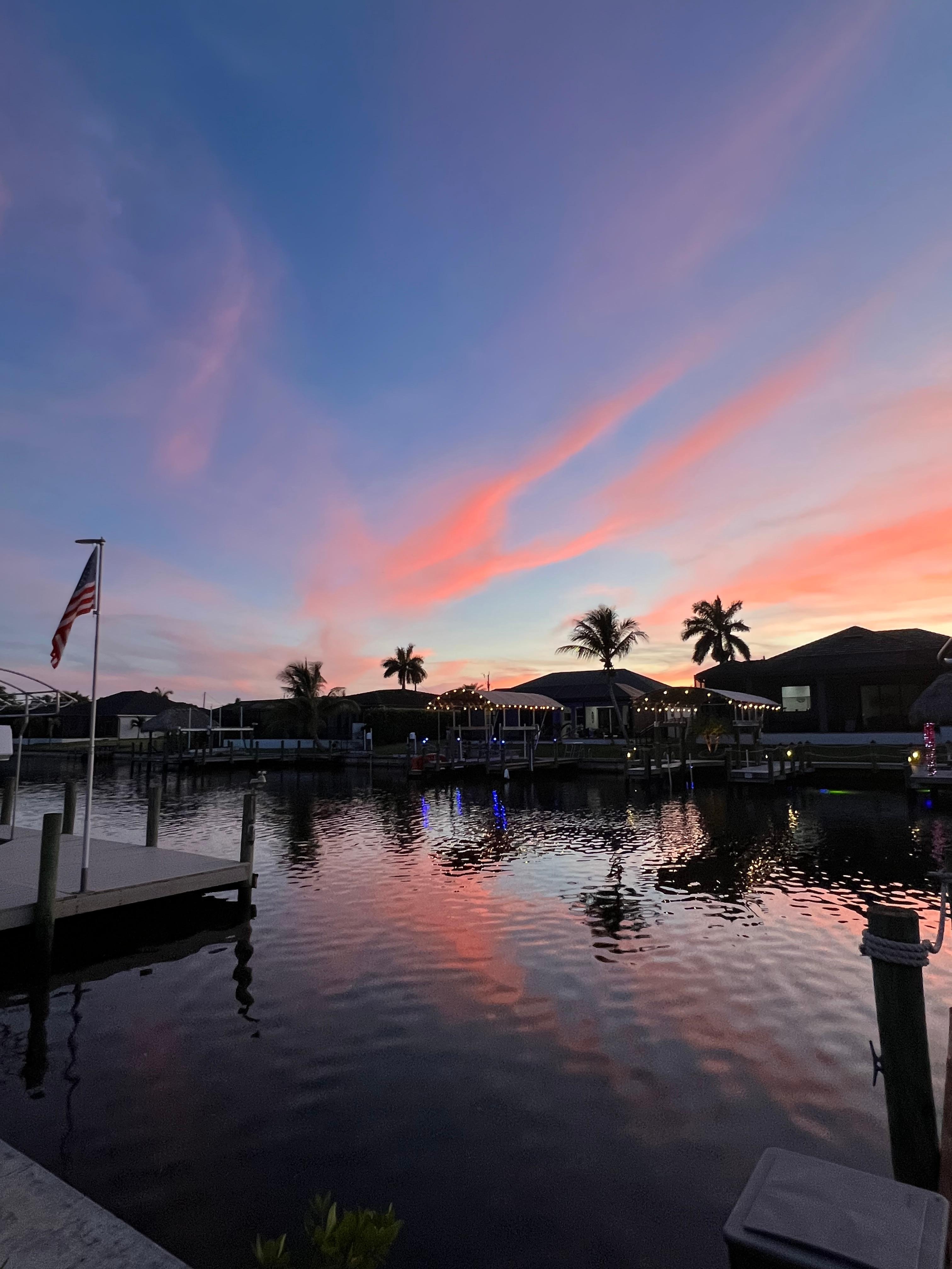 View of our Gulf canal sunset