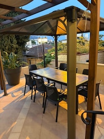 Upper terrace dining area