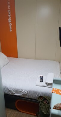 Standing with my back on the door.