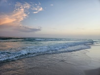 At the beach a few blocks from the house