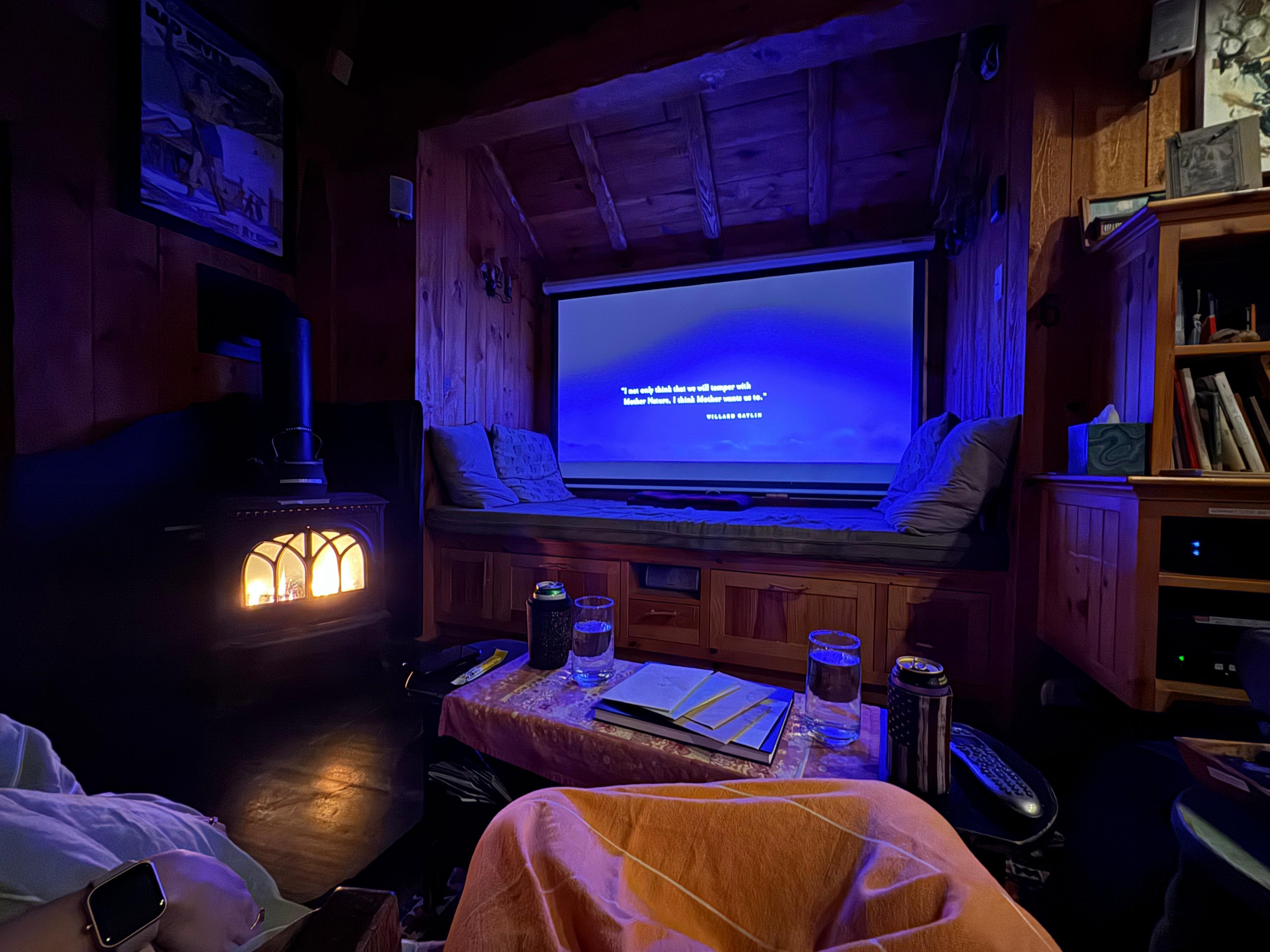Doesn’t do the movie theater justice but thoroughly enjoyed every night of our stay. The stove is perfect.