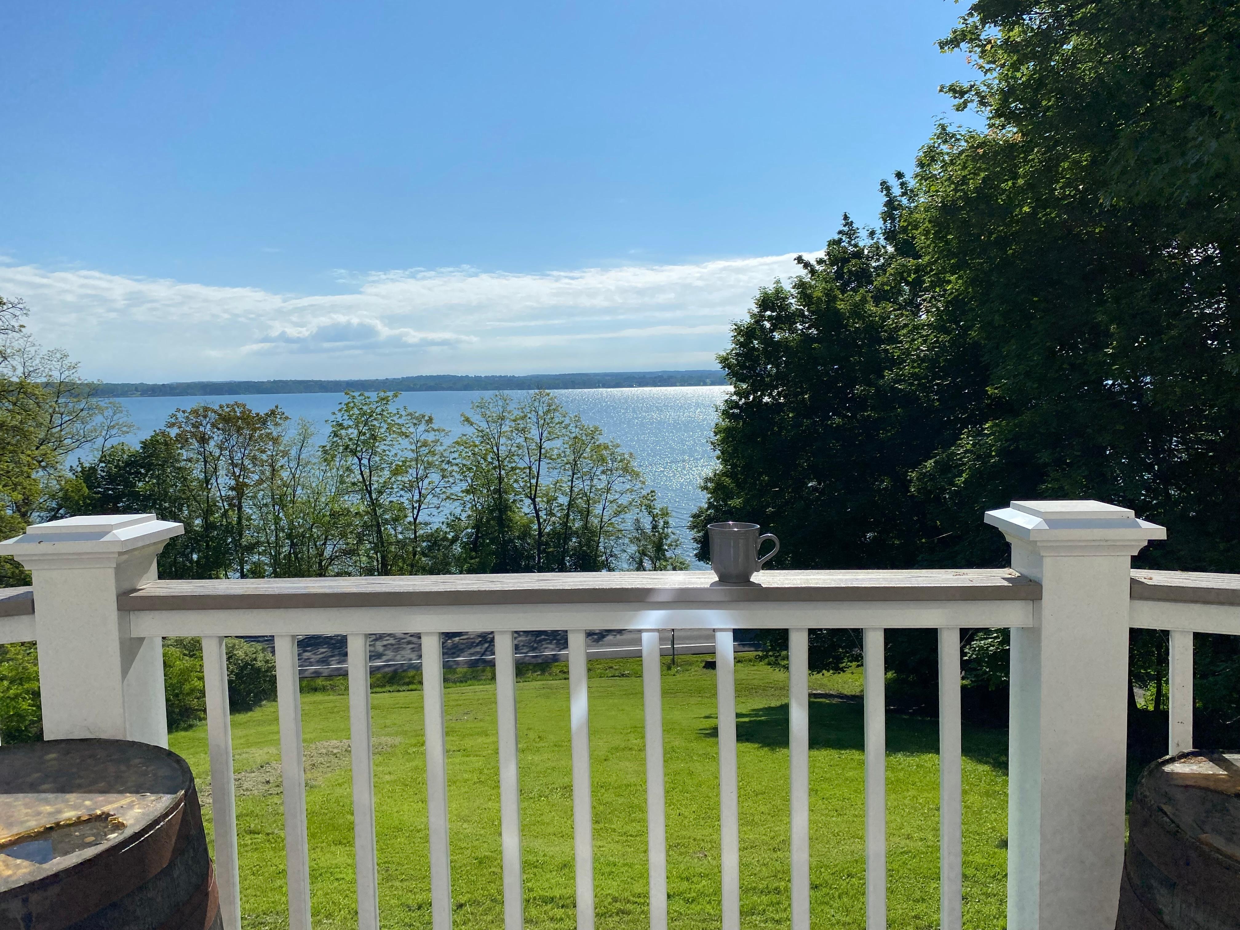 Morning coffee on the deck 