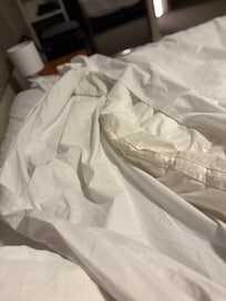 Weird quilt cover that was open at both ends.