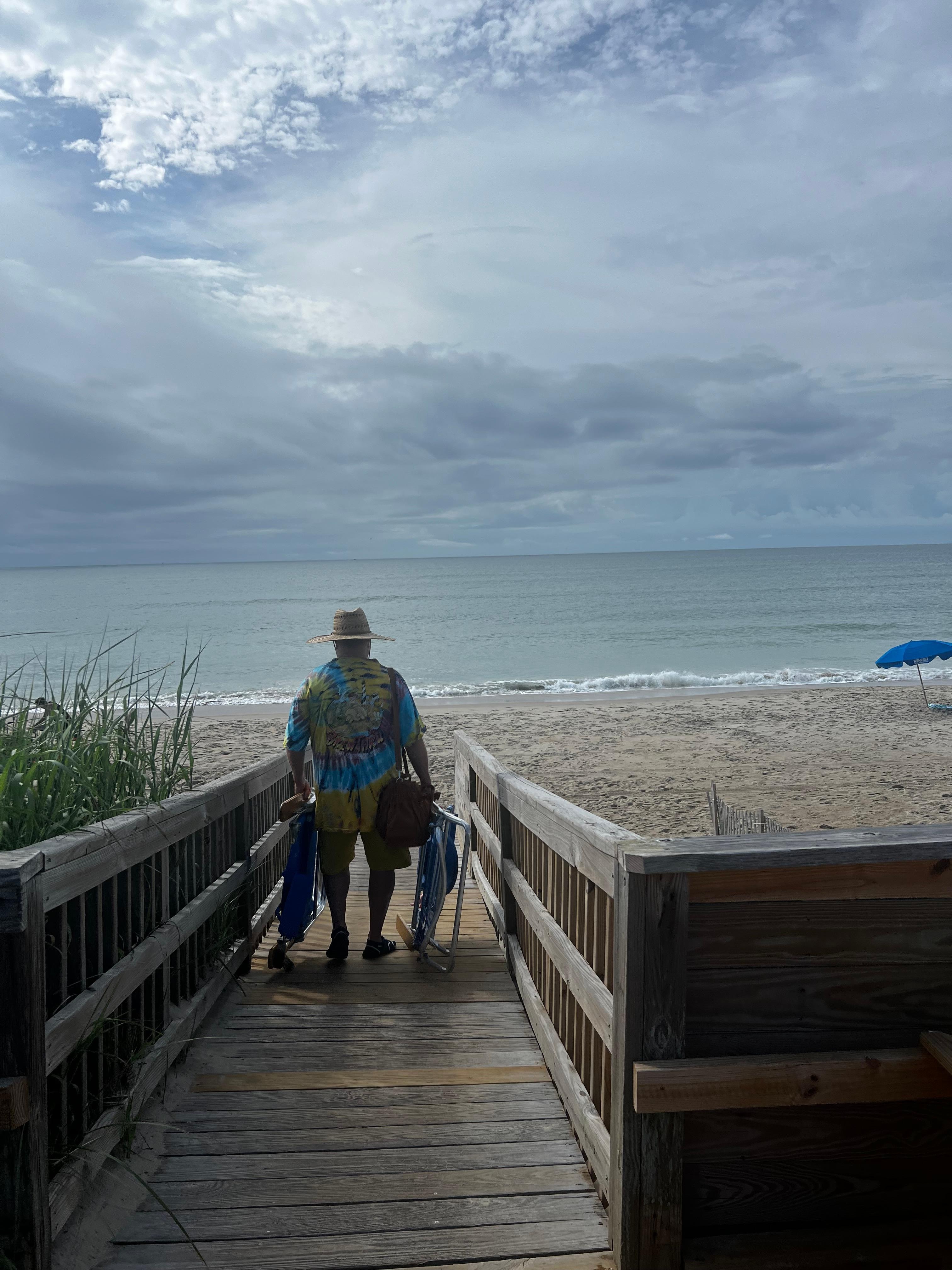 Ramp going to/from beach. 
