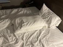 Used pillow stack as the bed was sinking to bed supports.