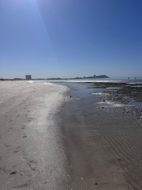 Looking down the beach at low tide