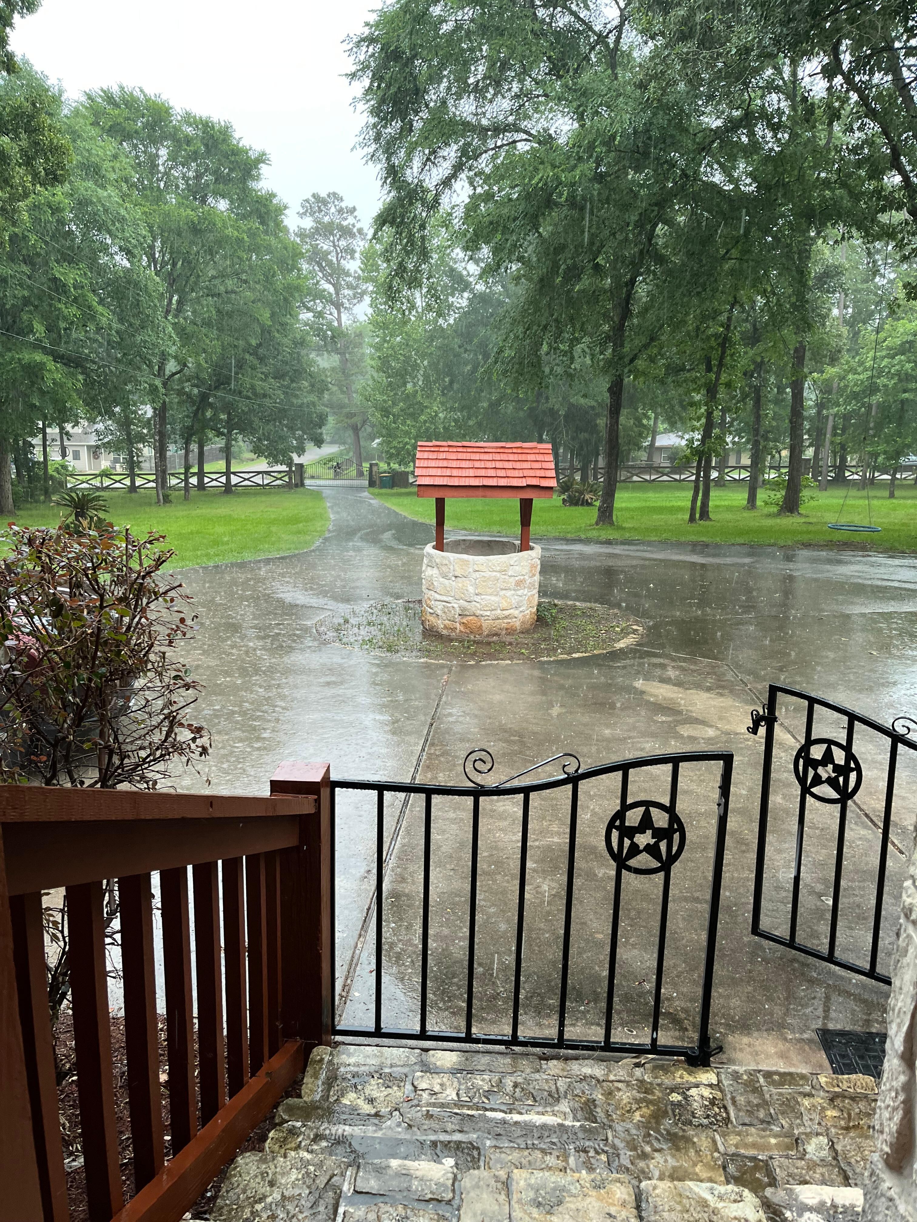 It actually hailed in April.  Sitting on the porch watching the rain was delightful.