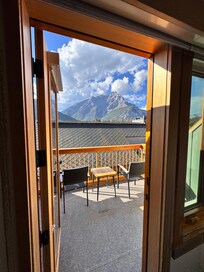view from inside the room to the balcony