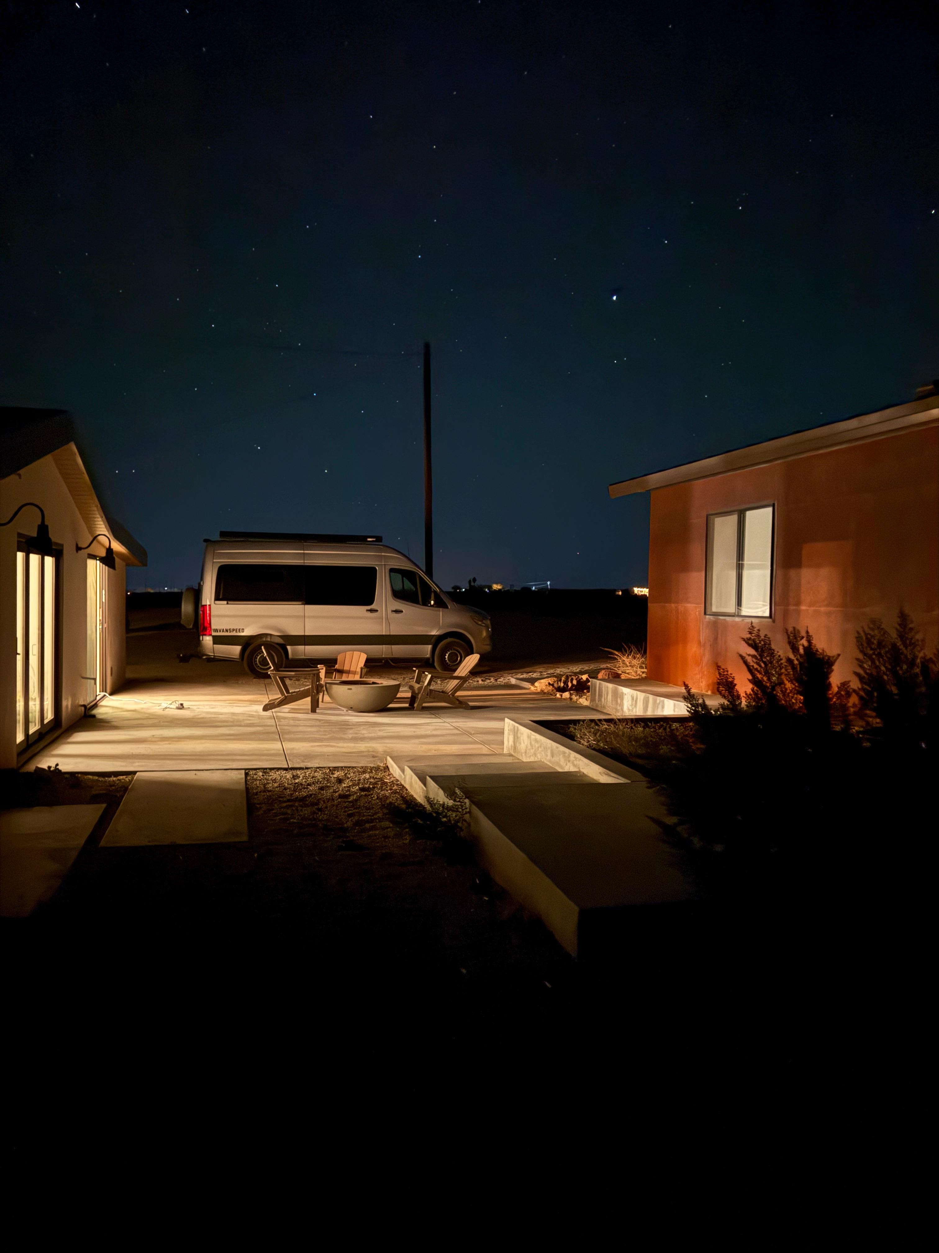 My van parked by the house 