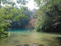 View of hotel from Blue Lagoon