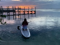 The sunset while on a paddle board