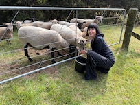 An unexpected bonus of visiting with the sheep!
