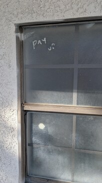 Ominous note left by a contractor...? Maybe...?