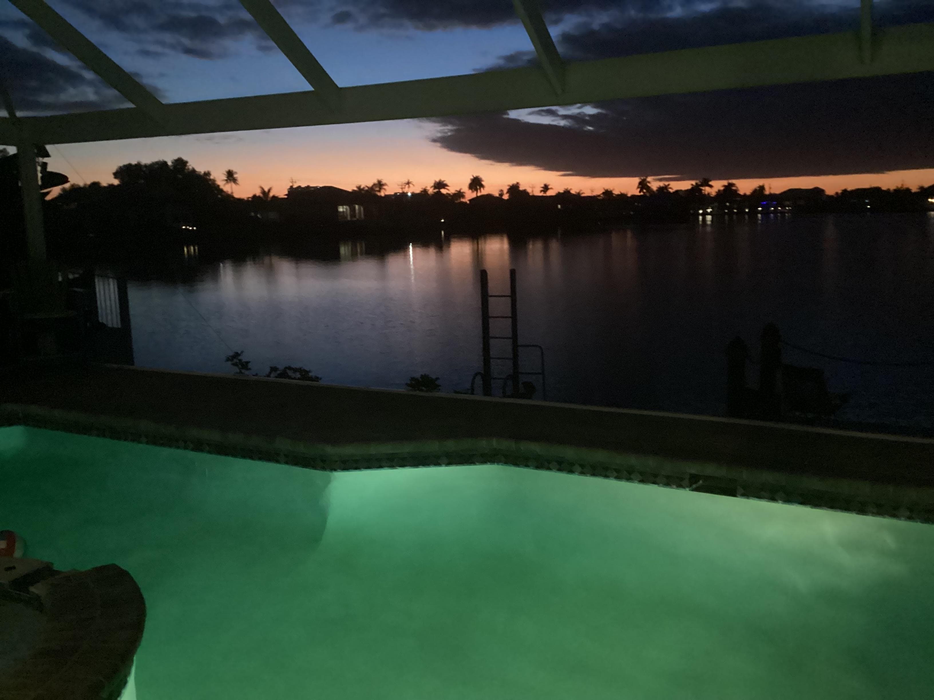 Loved sitting in the screened pool area at night