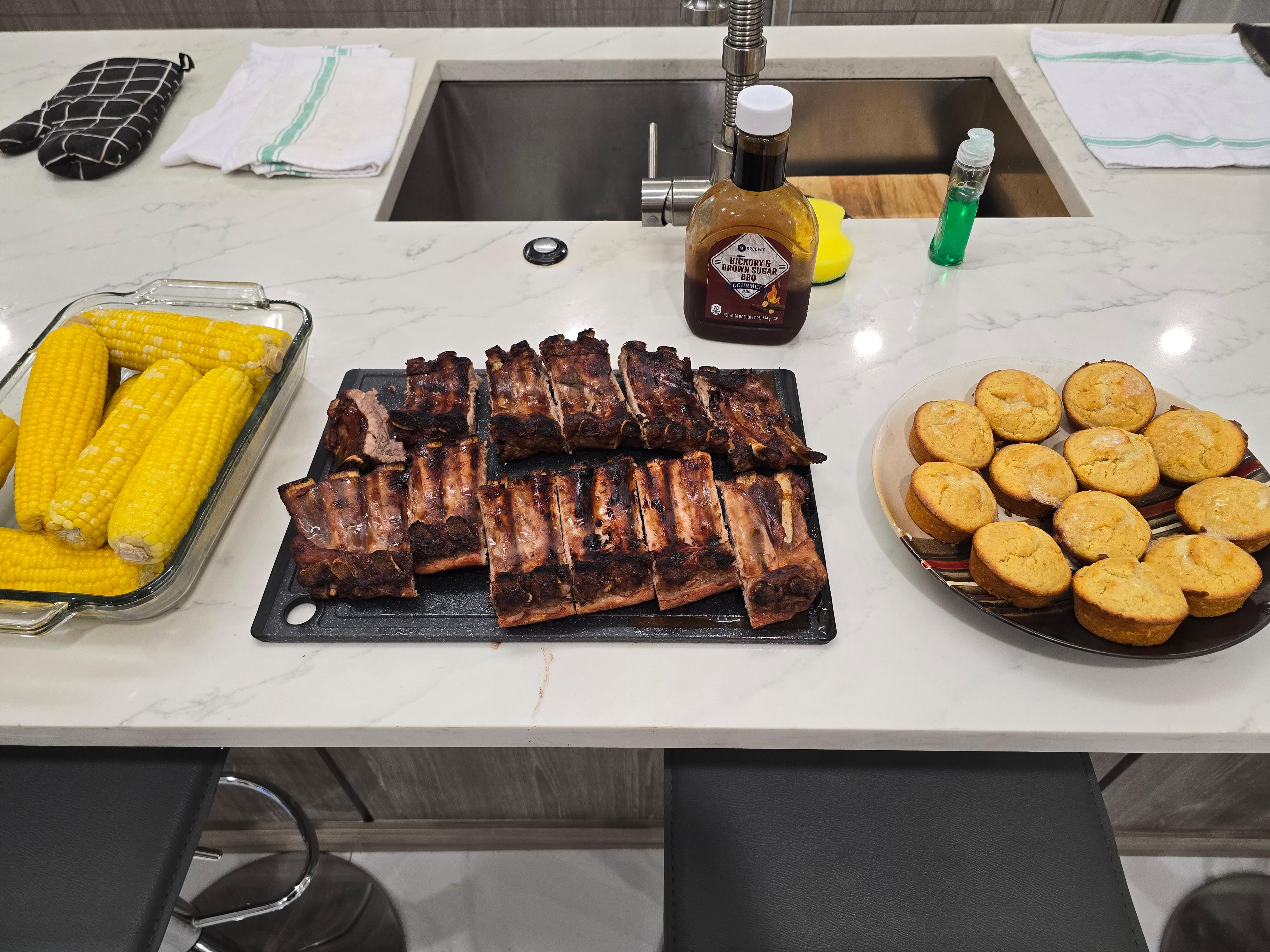 The grill was a great addition to the home for dinner options. 
