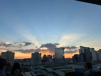 Sunset view from the rooftop bar