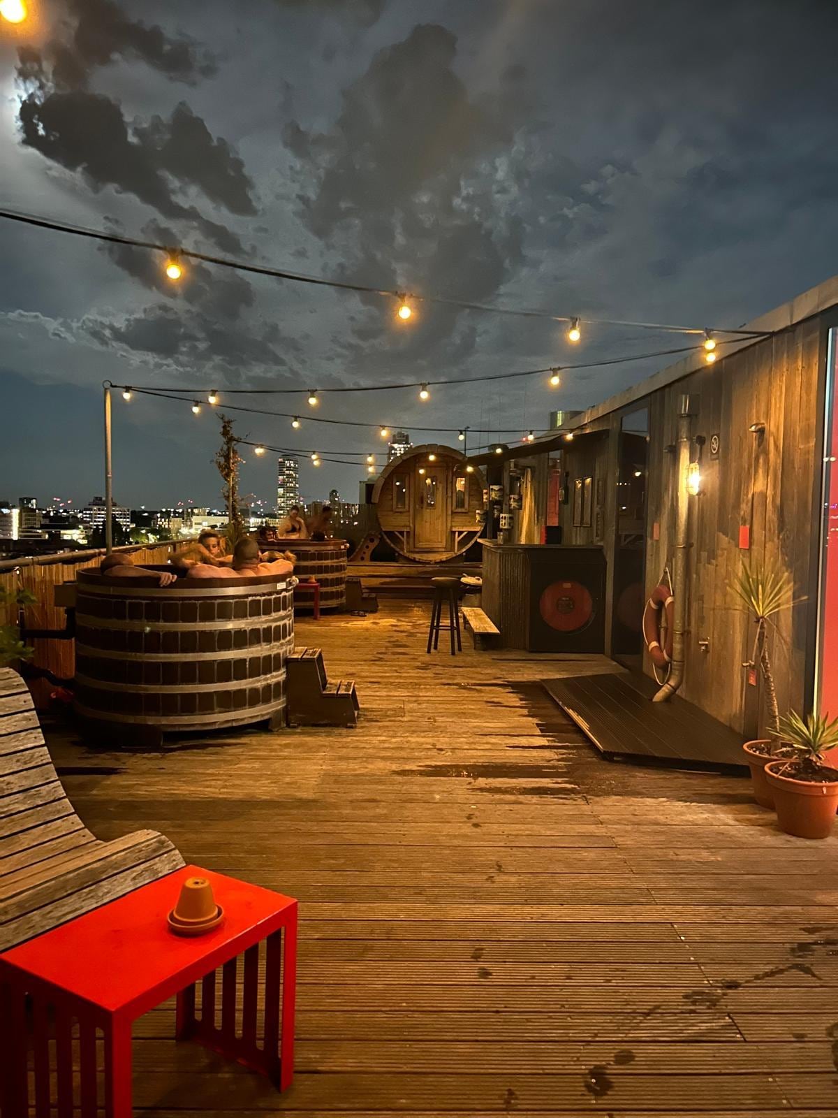 Roof top hot tubs and sauna 