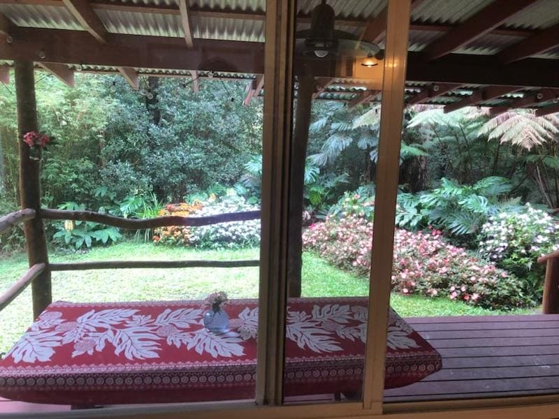 Front porch, beautiful place to have meals.