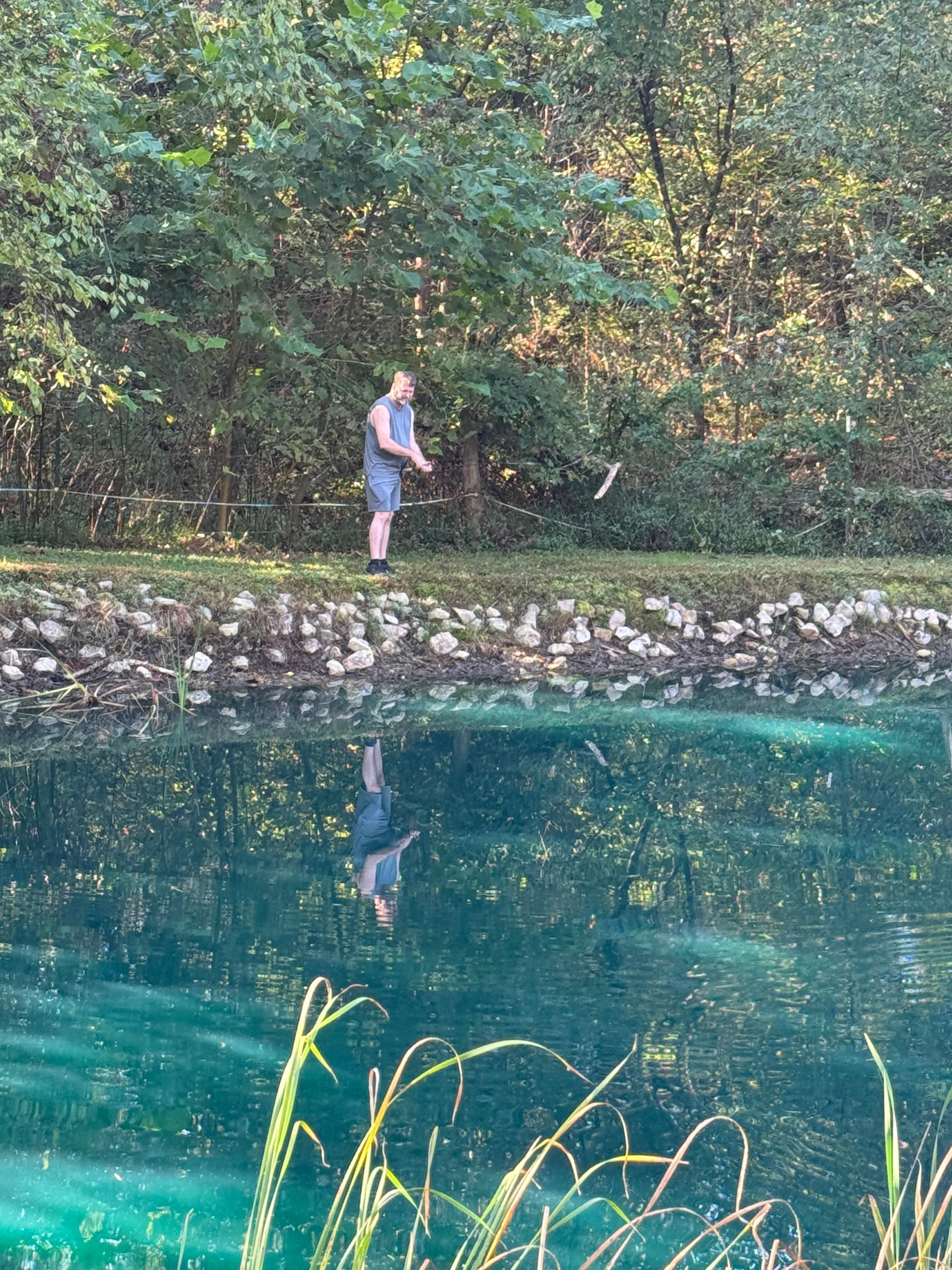 Couldn’t tear him away from the pond