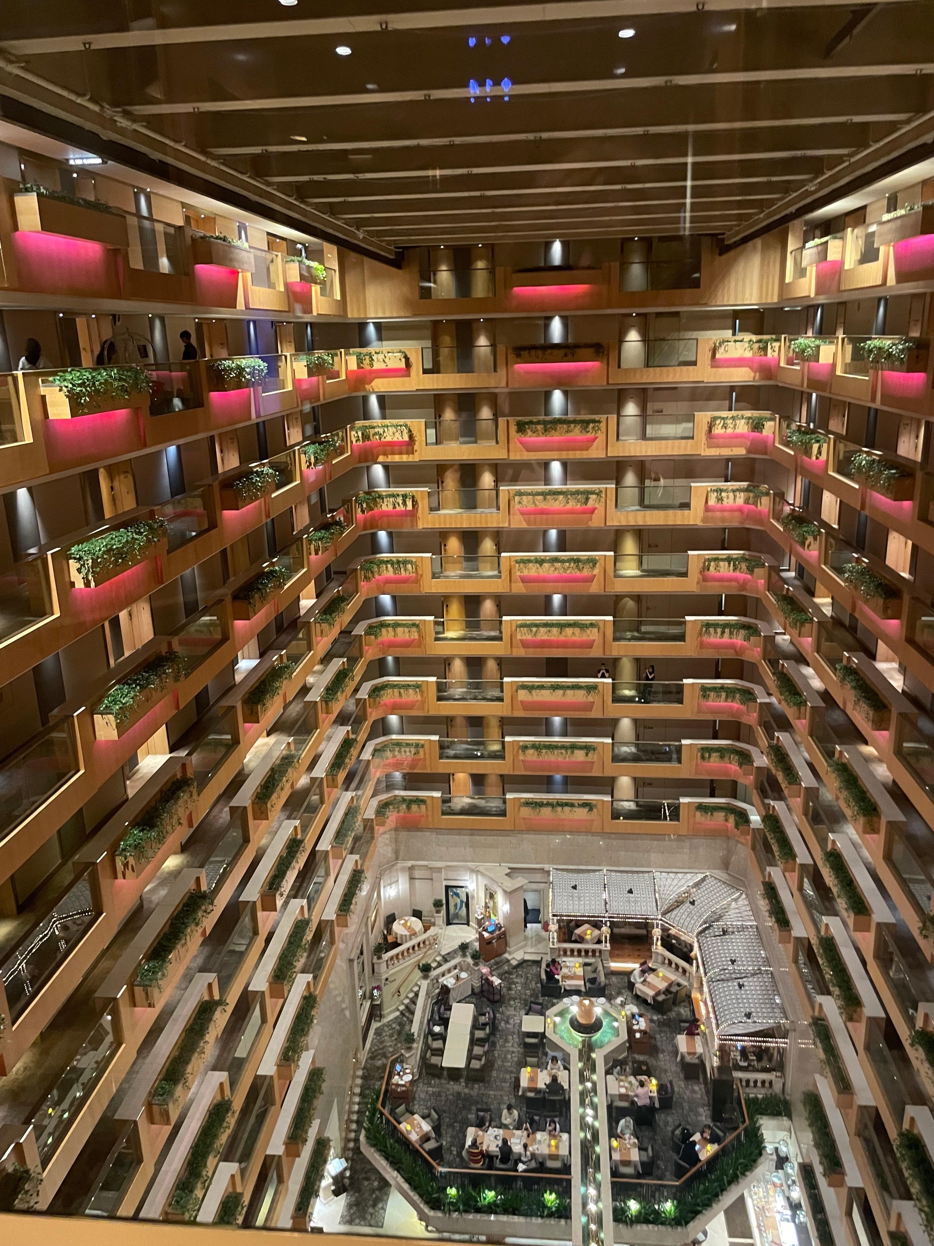 The view of the hotel interior. 