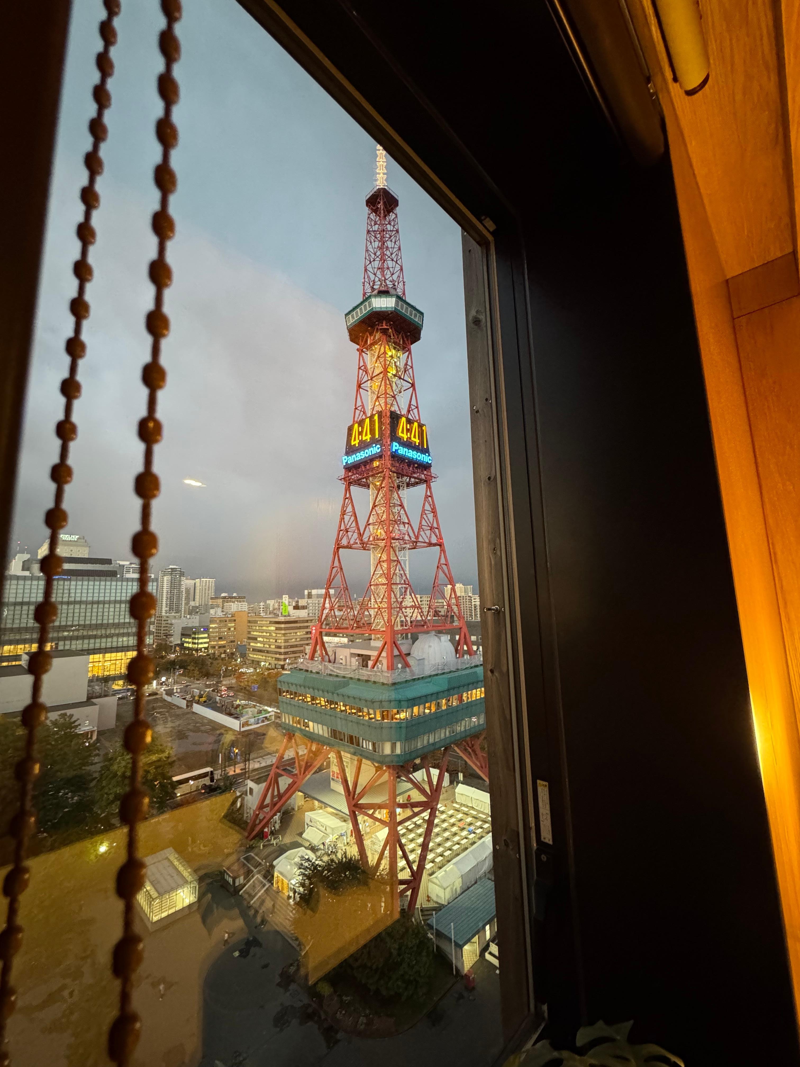 View of the tower from the bedroom