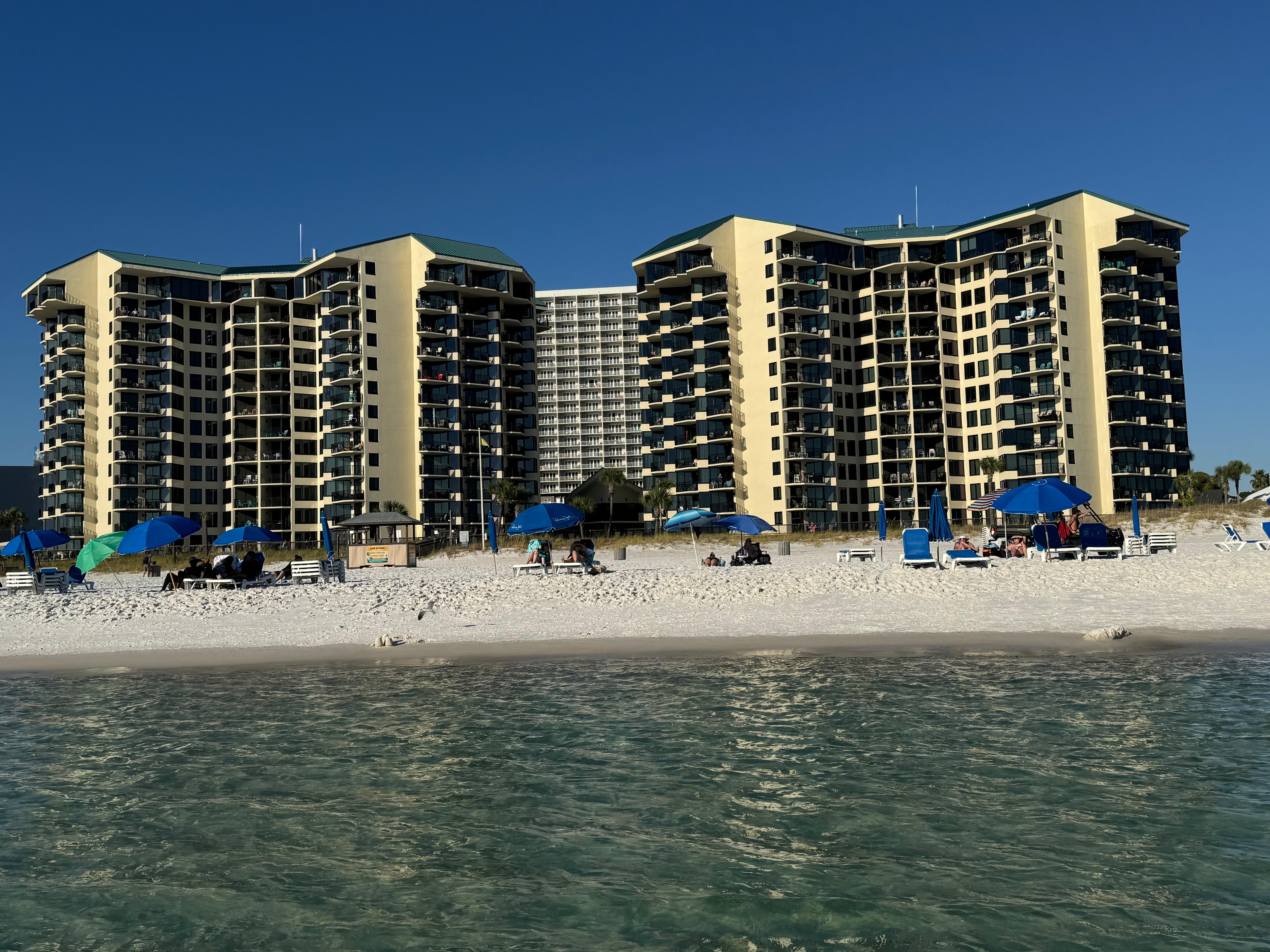 Photo of the condo complex from the Gulf.