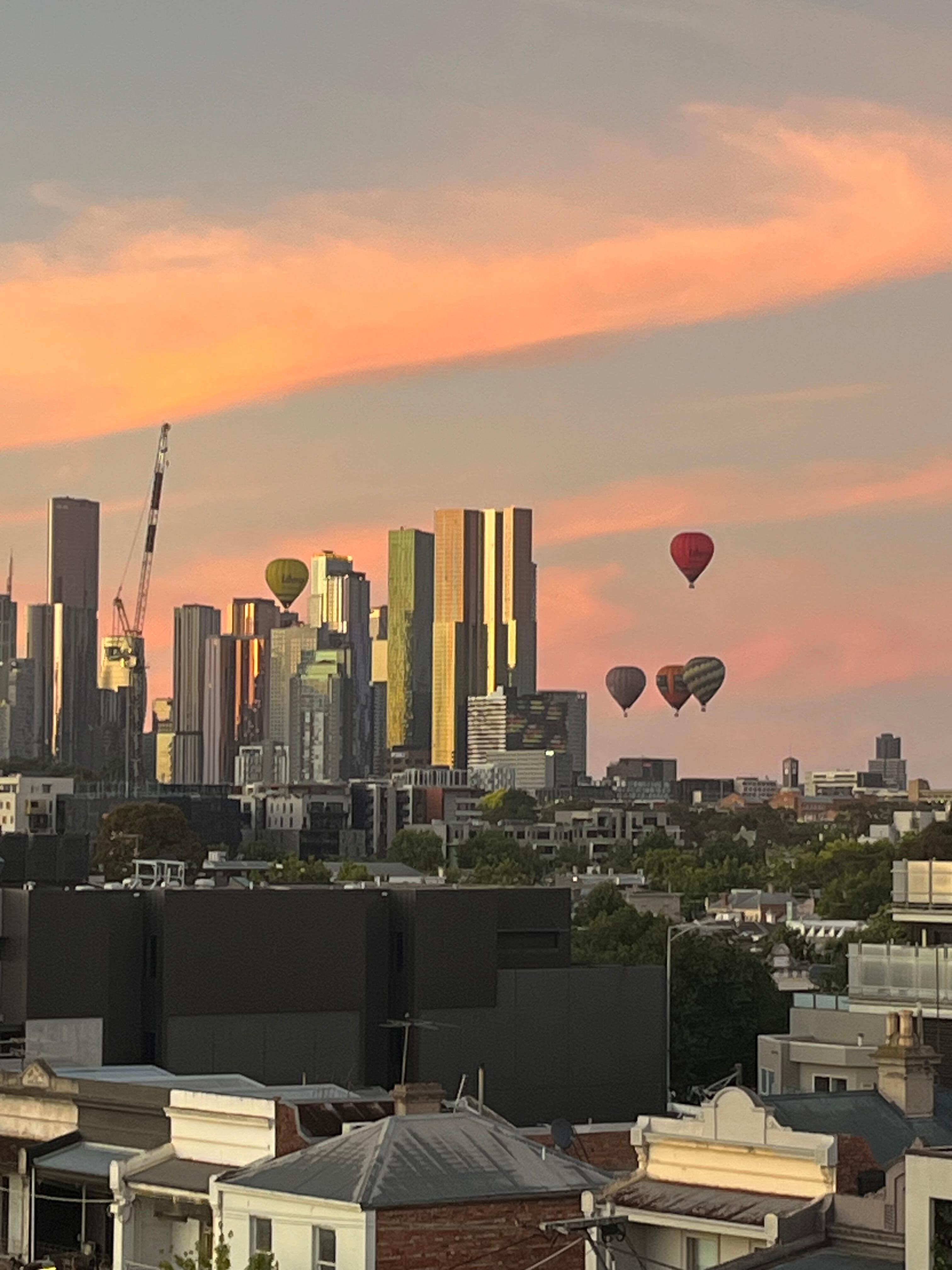 Ballooning view from the balcony. 