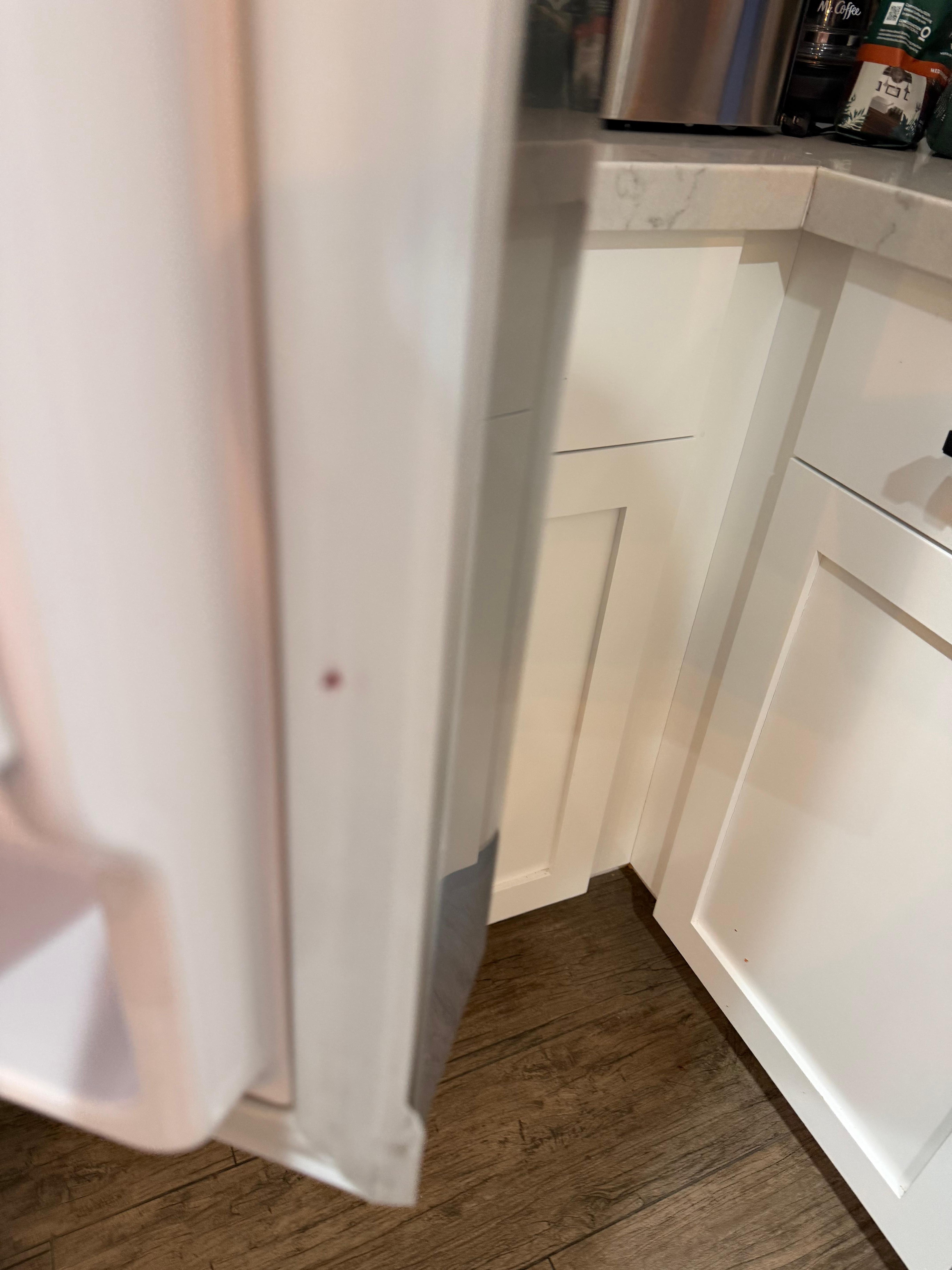 Red substance on refrigerator upon check in