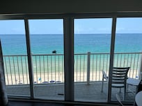 View of the ocean from the room.
