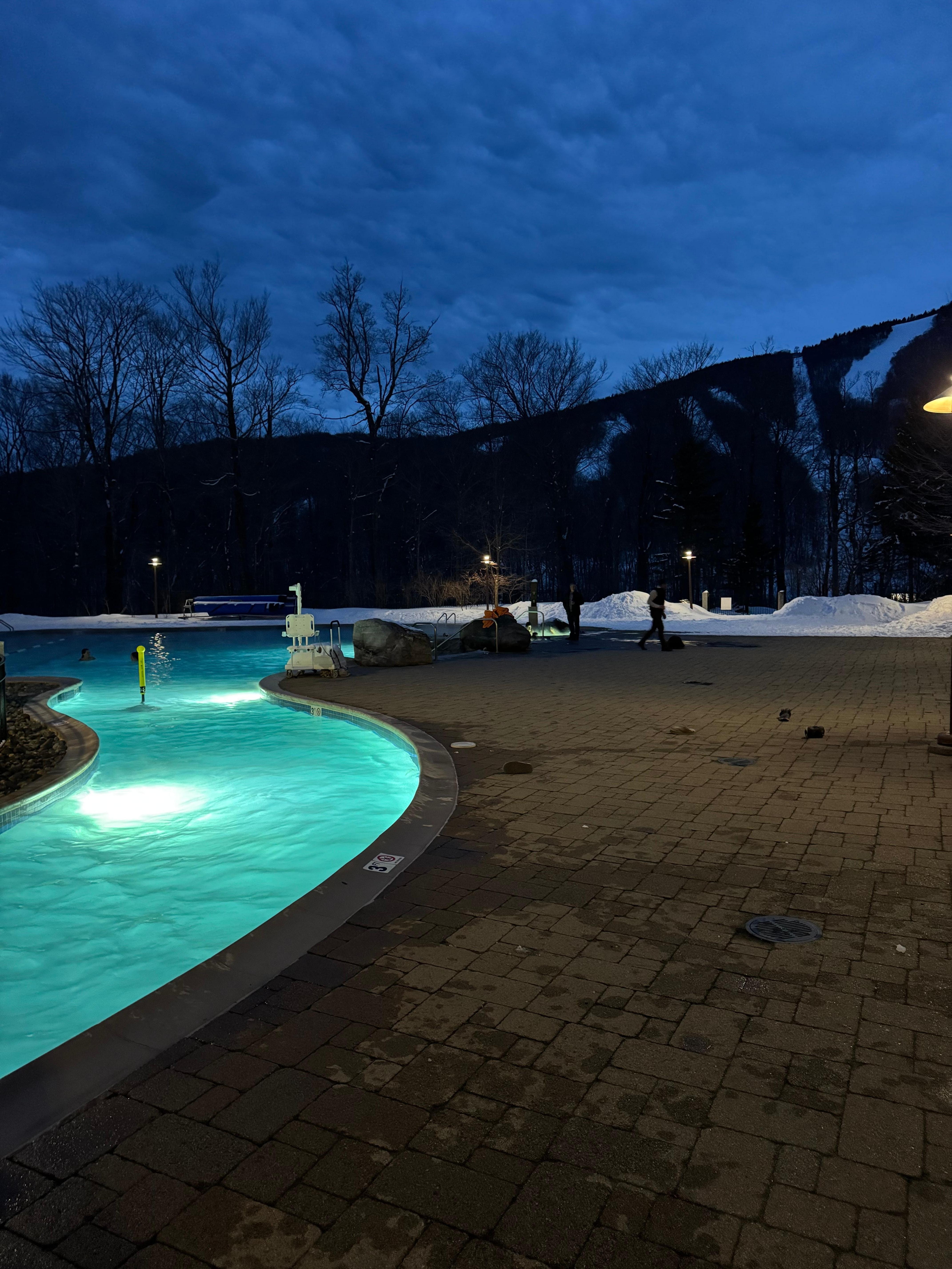 Swimming pool and hot tub. 