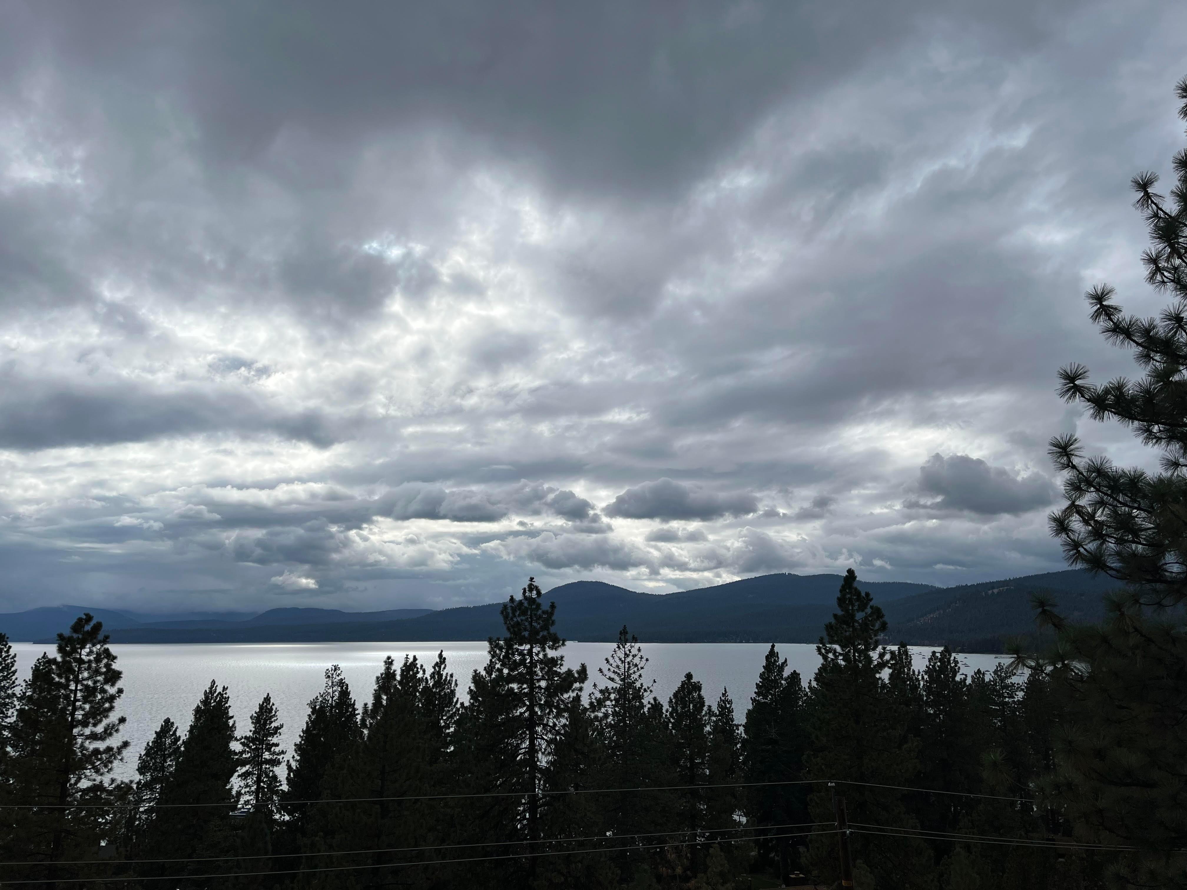 One cloudy morning of our entire stay but Tahoe beauty abounds.