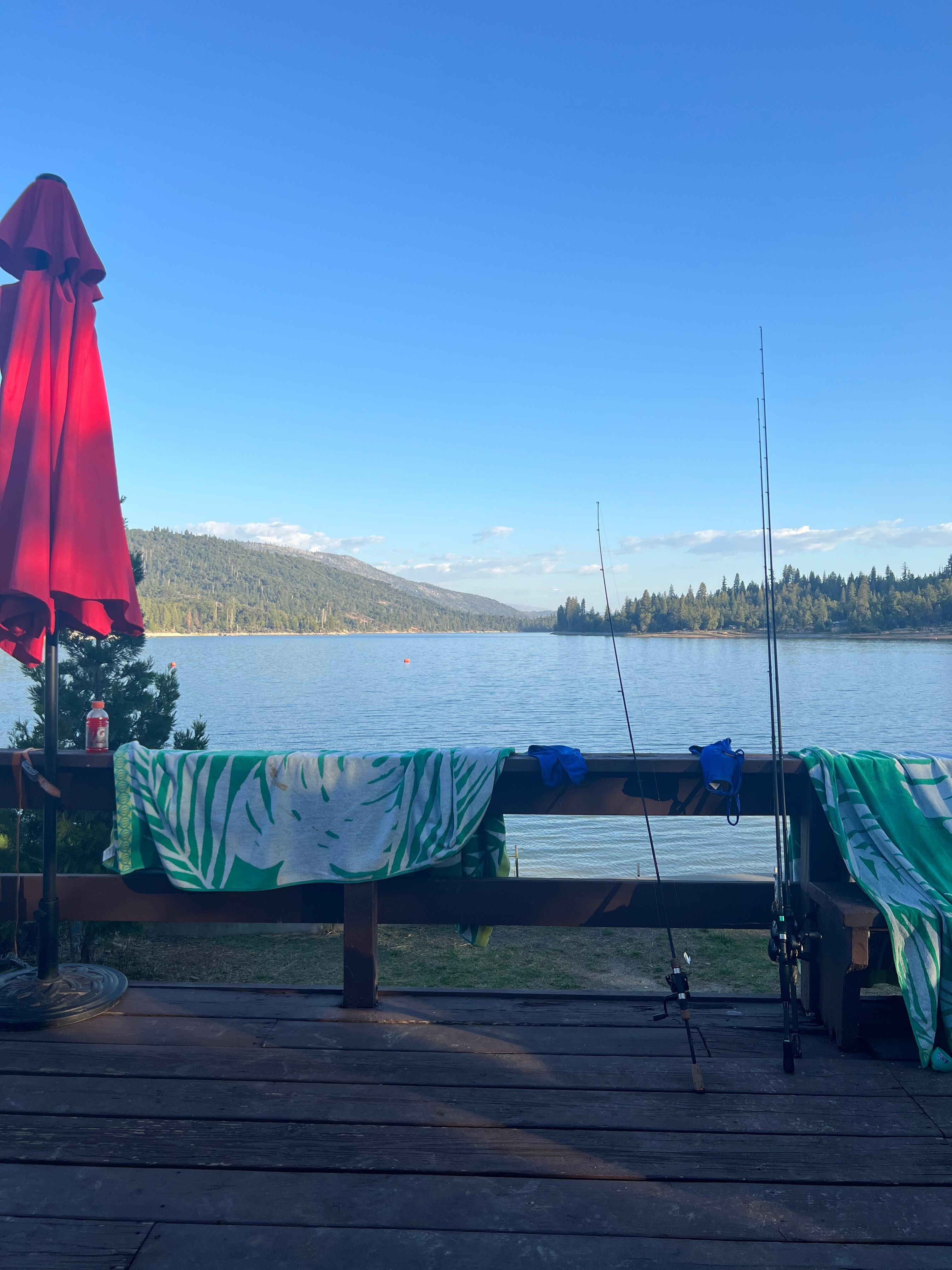 Fishing at our front door.