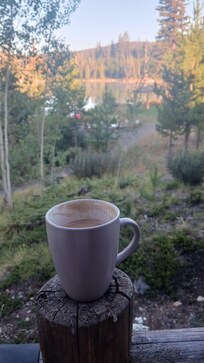 Morning coffe on the deck.