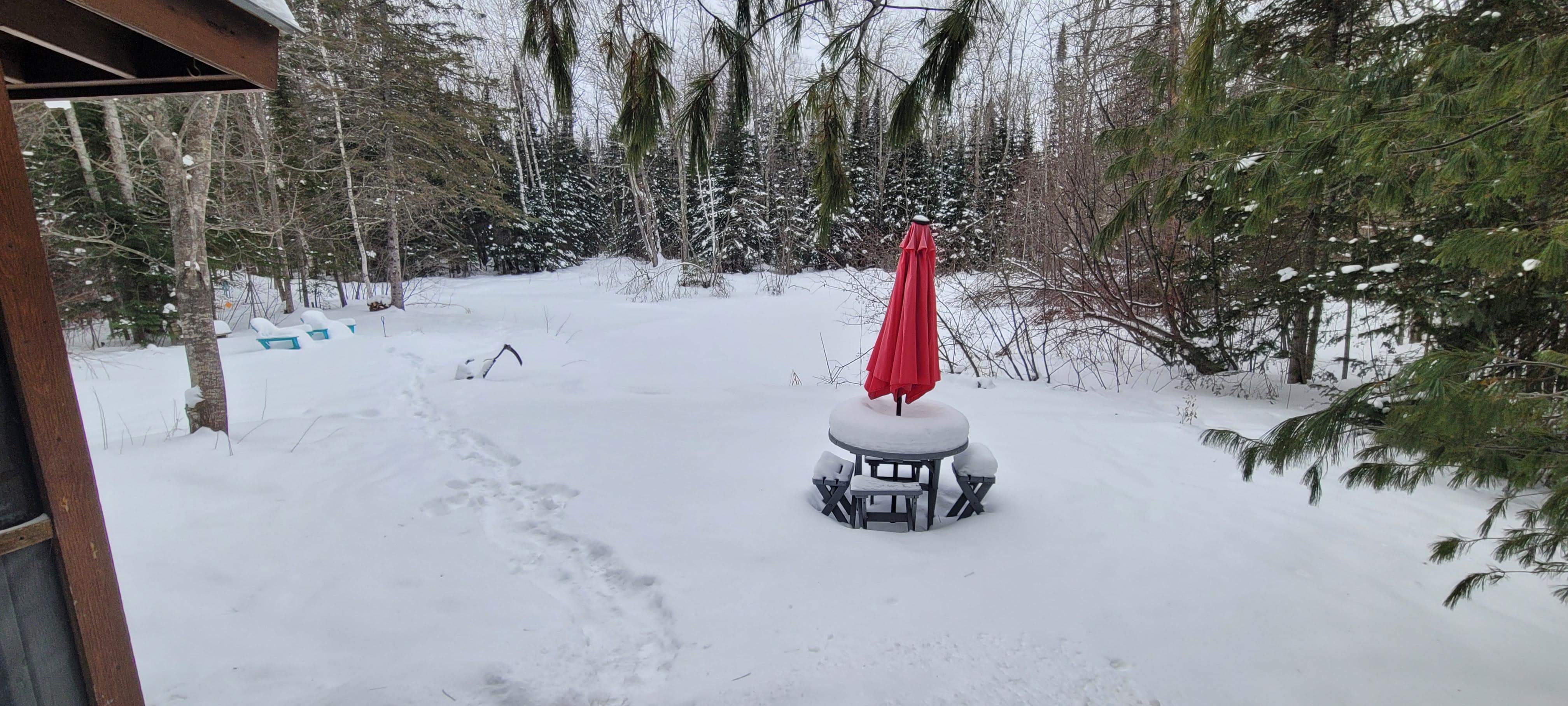 Beautiful yard with am awesome fire pit and chairs