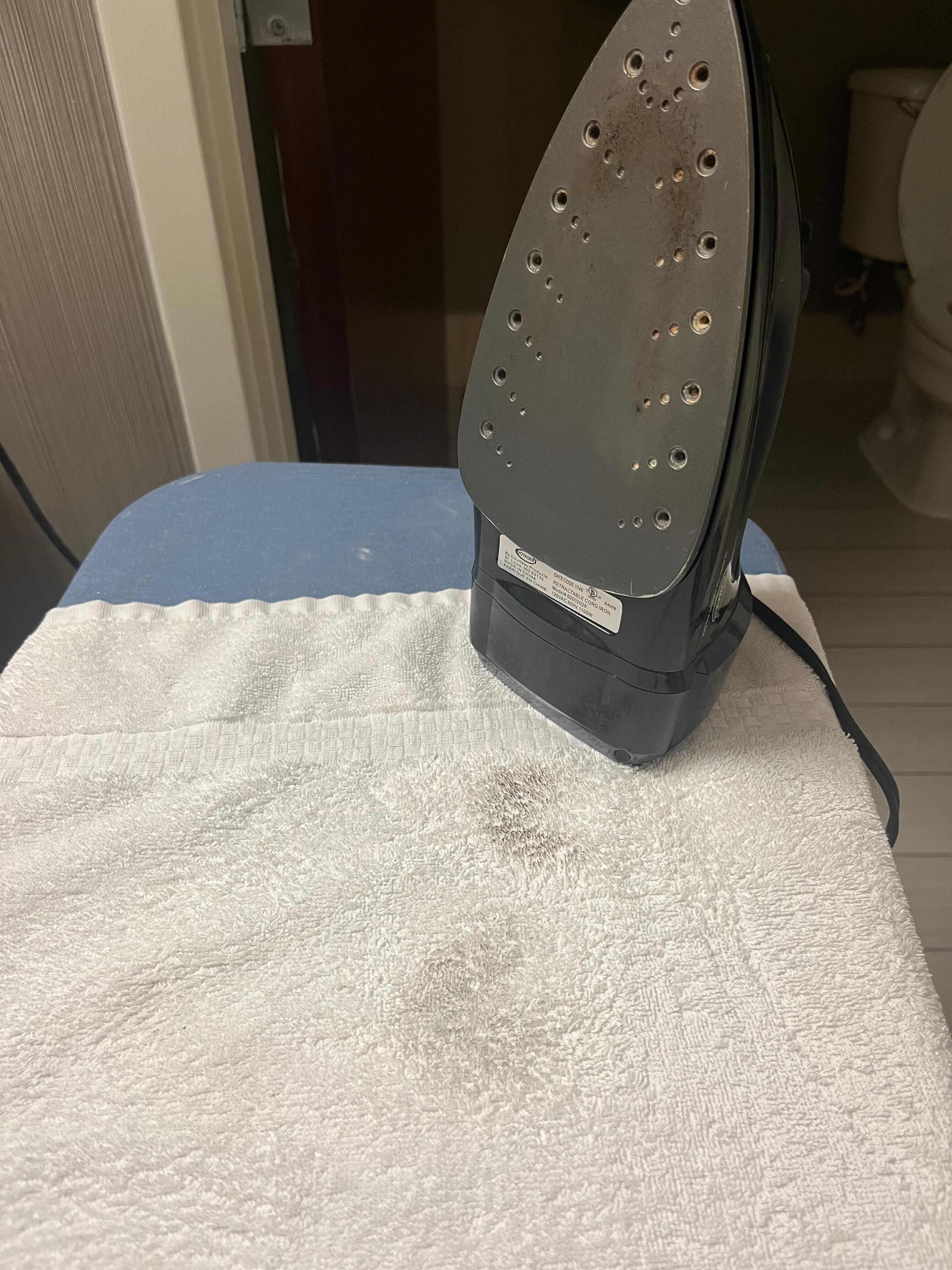 Bottom of iron was dirty had to clean before use.