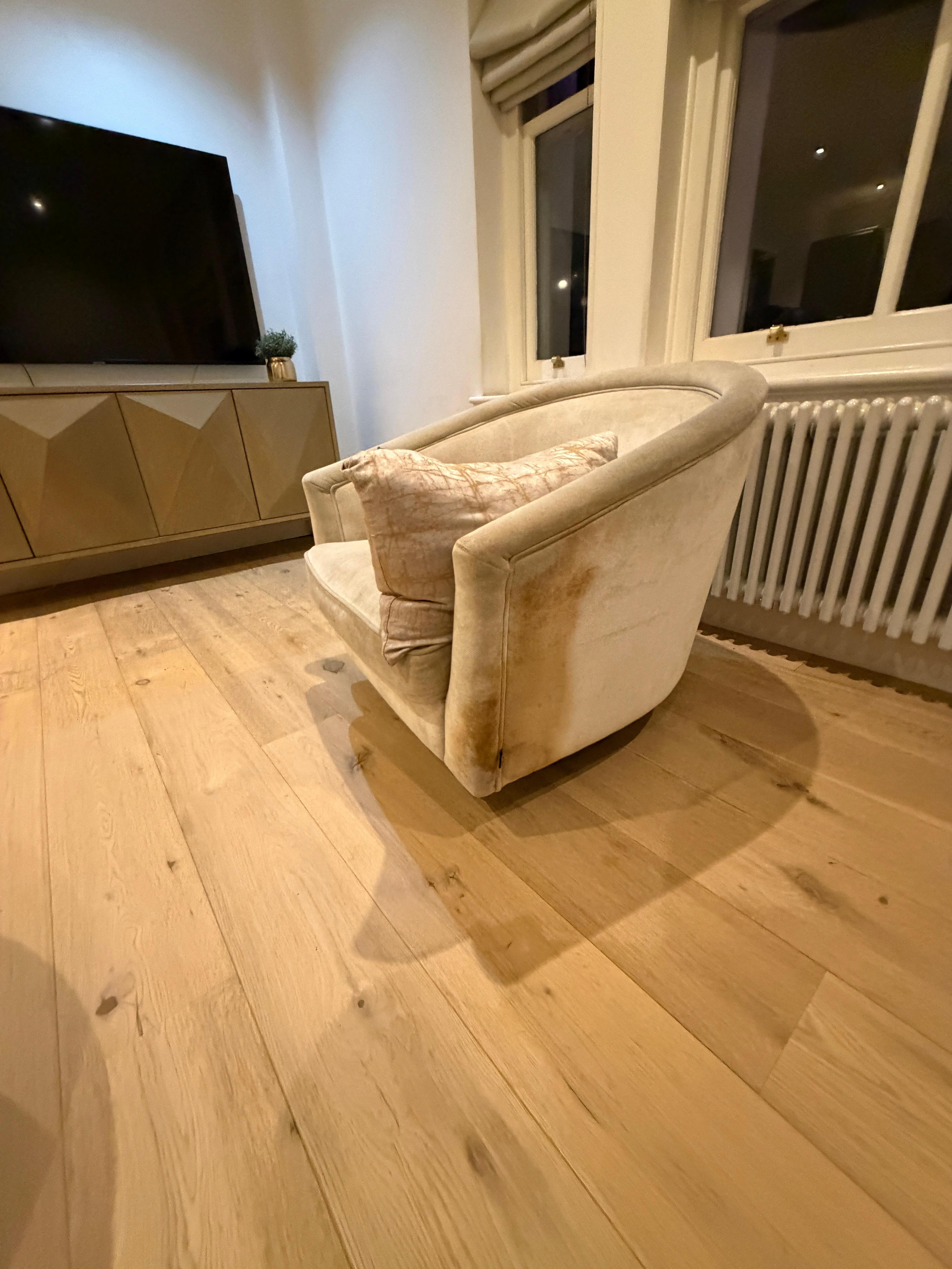 Throw up or something on the chair 