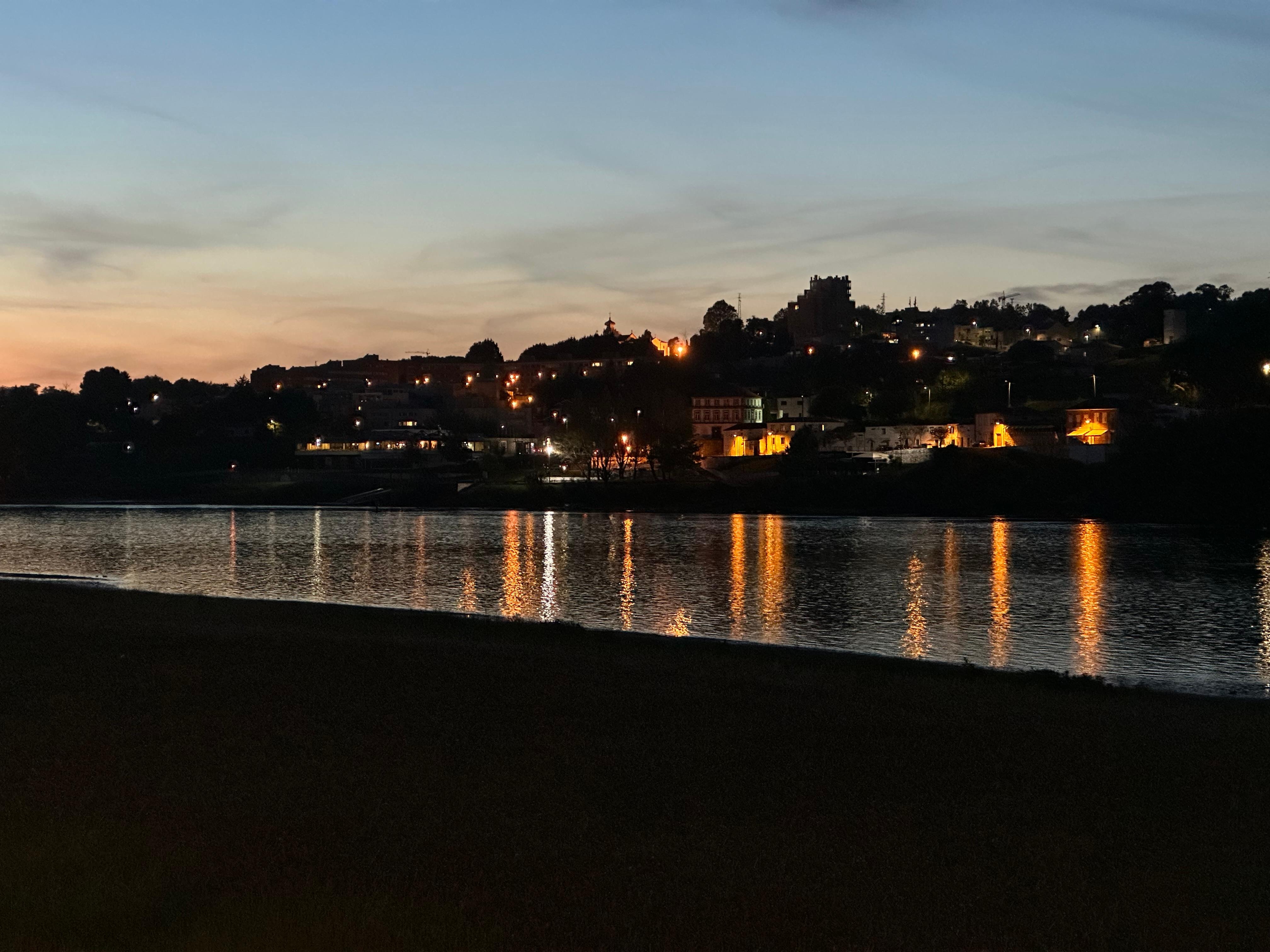Douro river with Porto on background. 